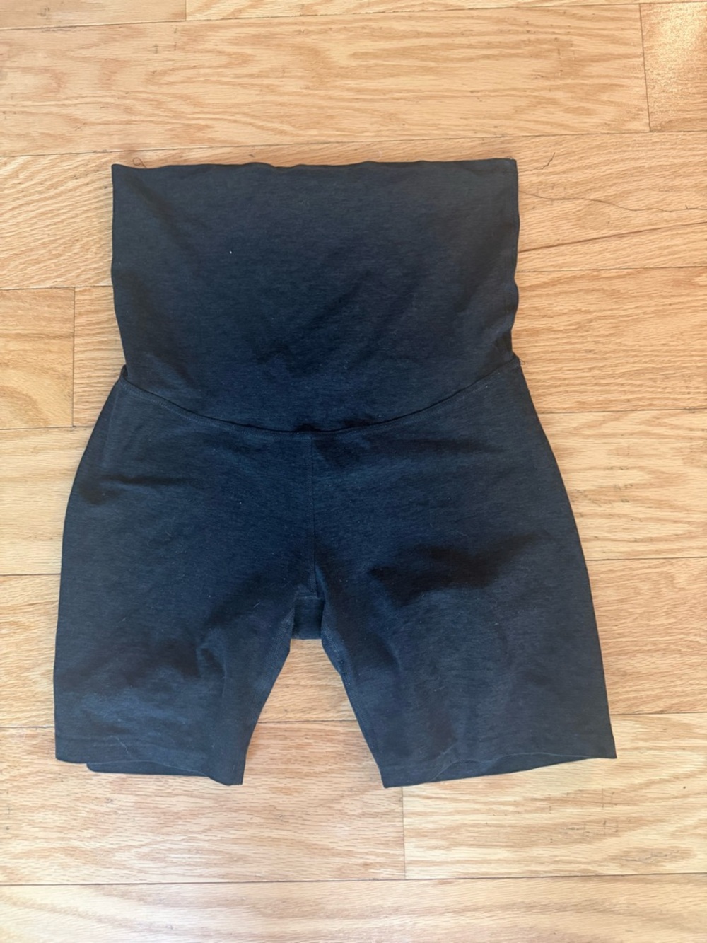 Maternity High-Waist Beyond Yoga Black Bike Shorts